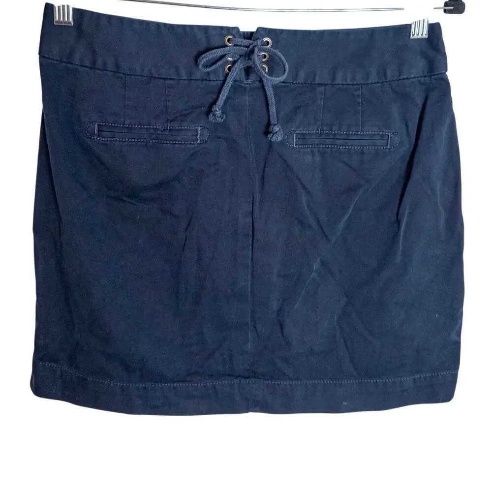Y2K J.Crew Classic Twill Chino Sailor Mini Skirt Navy Size 4